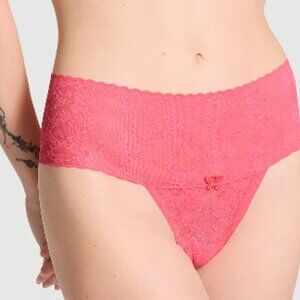 NWT PINK Victoria's Secret Panty Size S Wide-Waist Thong